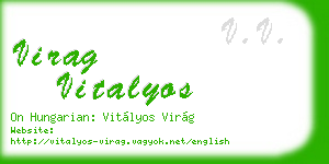 virag vitalyos business card